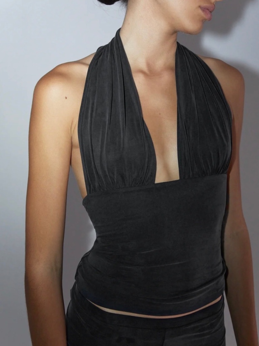 Paloma Wool black cupro Mopit top